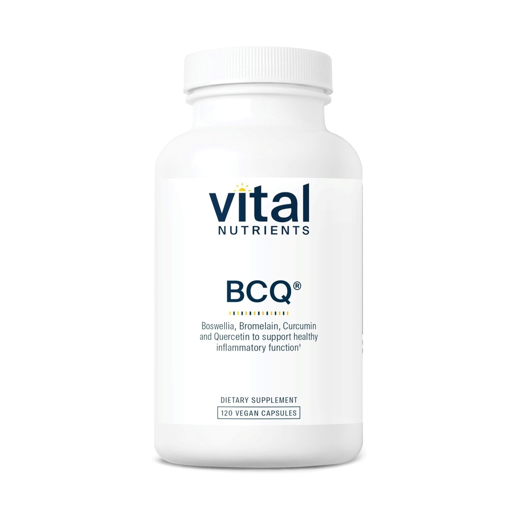 Vital Nutrients BCQ | Vegan Boswellia, Bromelain, Curcumin & Querce Supplement | Ortak Destek Tamam | Destekler Sinus & Digestive Health | Gluten, Dairy, Soy Free | 120 Capsules