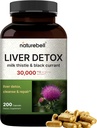 Liver Detox Supplements – 200 Capsules with Milk Thistle 30,000 mg & Black Currant | Natural Active Silymarin – Ekstra Güçlü 60:1 Ekstra – Herbal Cleanse & Tamir Desteği – Non-GMOMO