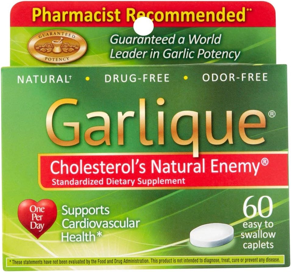 Garlique Sağlıklı Cholesterol Formula, 5000 mcg of Allicin, 60 Kaplı Kaplamalar (Pazar 3)