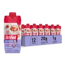 SlimFast protein Shake, Strawberry- 20g proteini, Meal Change Shake In Drink, High Protein with Low Carb and Low Sugar, 24 Vitamins and Minerals, 12 Kont (Packing May Vary)