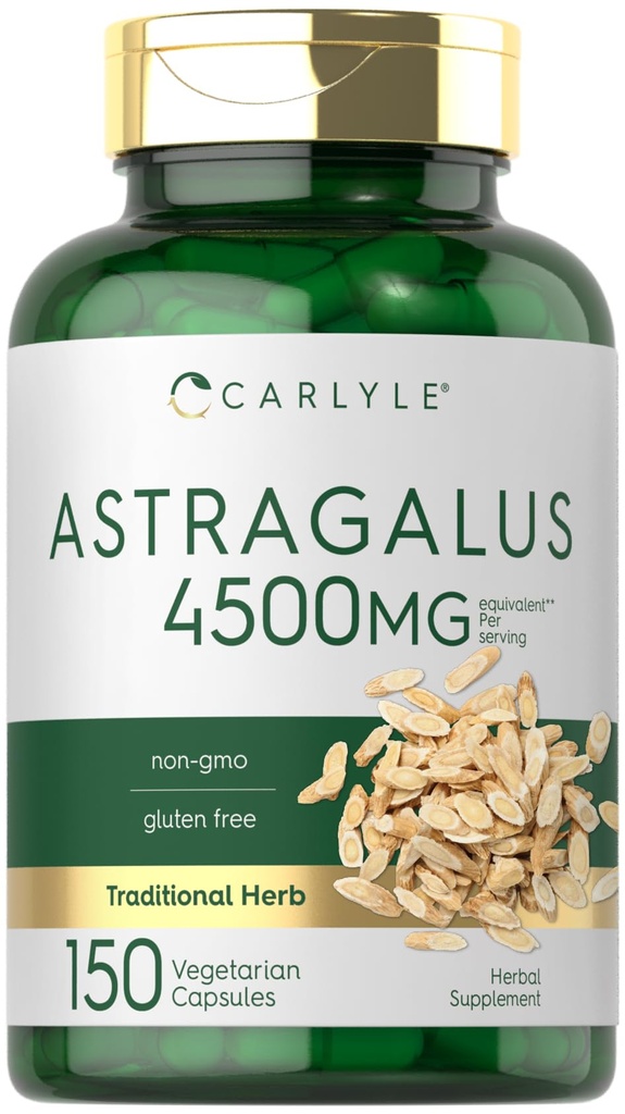 Carlyle Astragalus Root Capsules 4500 mg | 150 Kont | Vegetarian, Non-GMO, Gluten Free Supplement