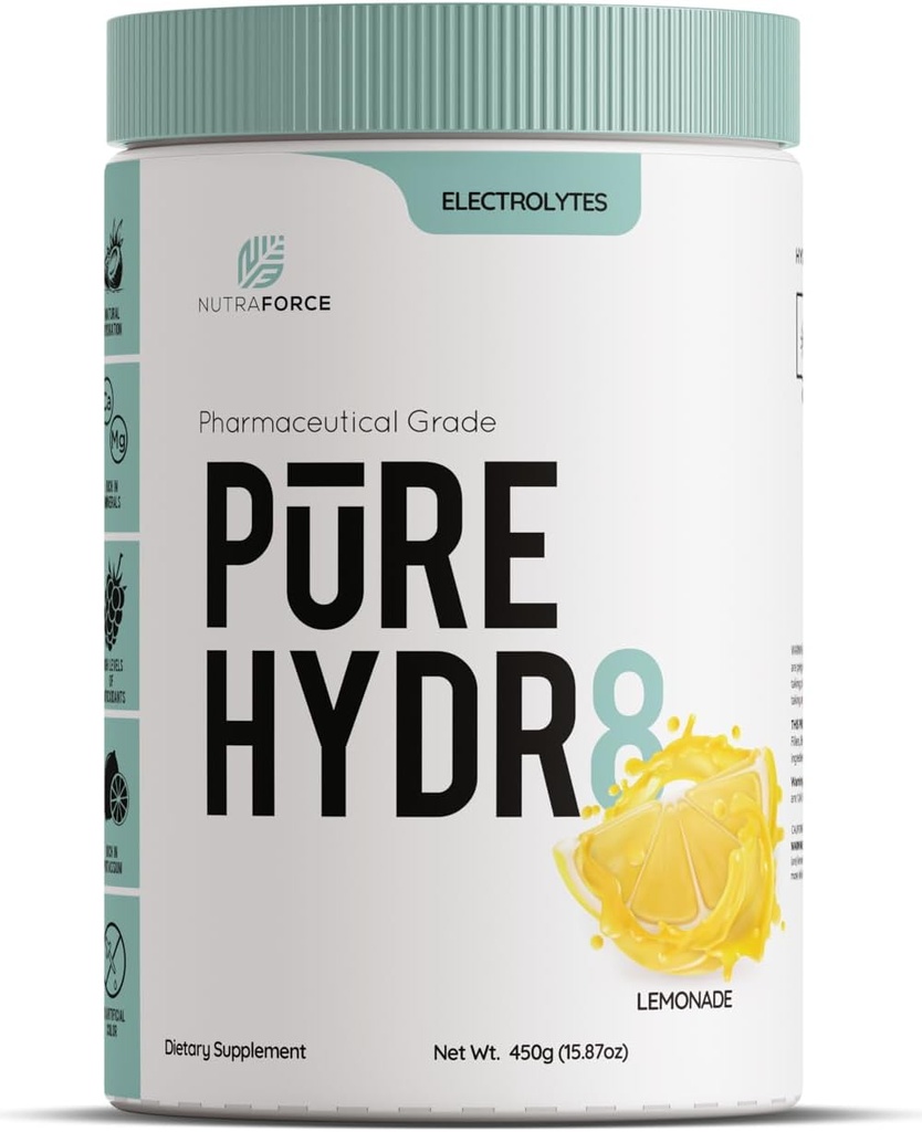 Pure Hydr8 Elektrolyte Toz – Coconut-Su Infüzyon – 700 mg Pyum, 100 mg Magnezyum, 80 mg sodyum – Sugar-Free Lemonade
