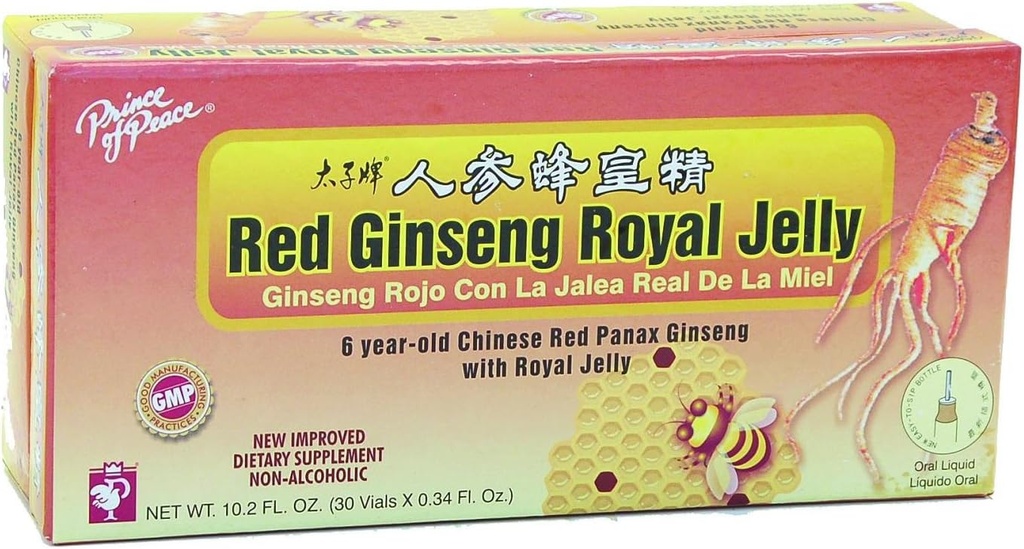Prince Of Peace Red BTC Royal Jelly, 10 Milli litre - paket başına 30 şişe - dava başına 3 paket.
