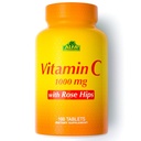 ALFA VITAMINS Vitamin C, Rose HIPS ile hizmet başına 1000 mg C vitamini - Antioksi ve Immune Support + Supports Health Skin & Commons - Non GMO, Vegan, Gluten Free, Dairy Free - 100 Tabletler