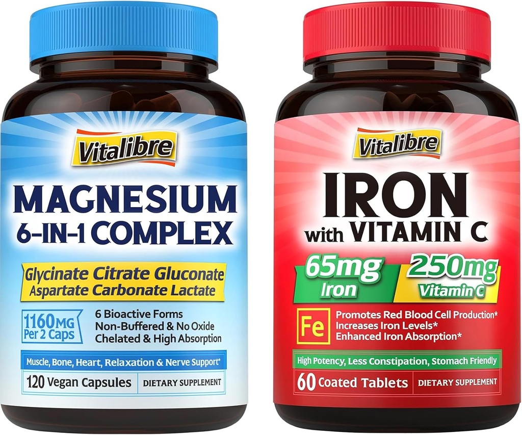 Vitamin C 60 Tablet ve 1 Magnezyum Kompleksi Tamam 120 Capsules