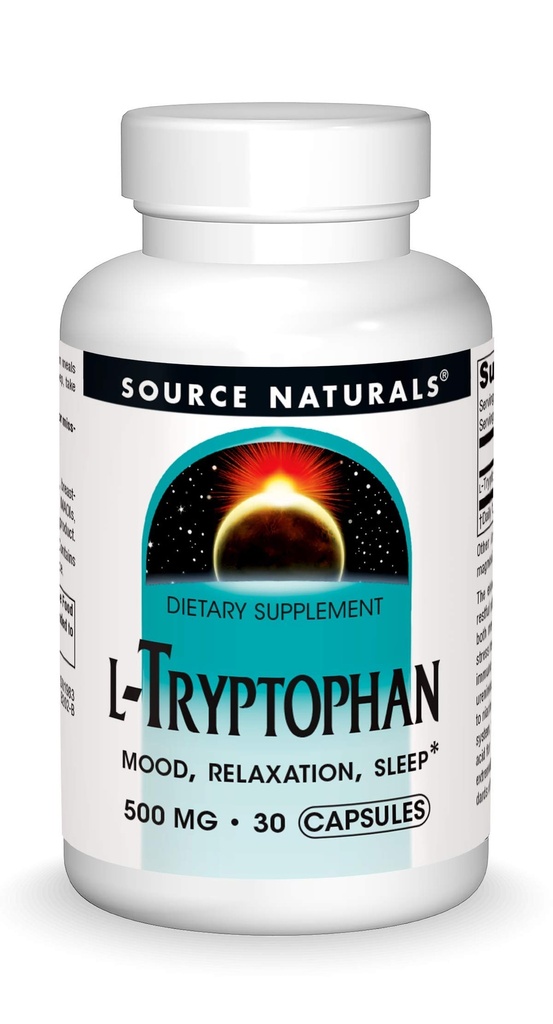 Kaynak Naturals L-Tryptophan, Mood, Relaxation ve Sleep*, 500 mg - 30 Capsules