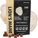 Gerçekten Lion's Mane Mushroom Gummies - Heart, Immunity, Inflammation, Brain Support, Vegan, Sugar-free, GF, 30 TRUE hizmet ediyor, 3.7oz
