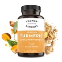 Thomas'ın tüm doğal Remedies Turmeric Curcumin ve Ginger ile Black Pepper, Organik Turmeric Ortak Destek Tamam% 95 Curcumin - NO dolum, Vegan - 120ct