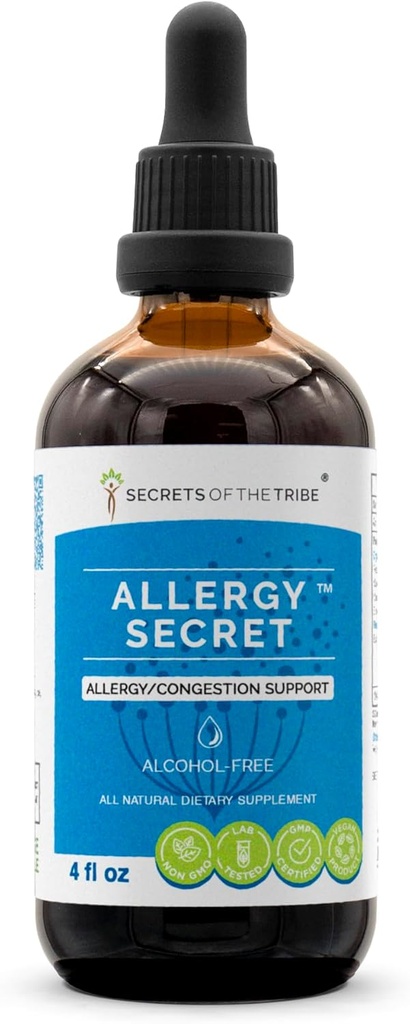 Alerji Gizli Alkol-Free Extract, Tincture, Glycerite Rosemary, Mullein Leaf, Marshmallow, Sting Nettle, Eyebright. Alerji/Kongestion Desteği (4 FL OZ)