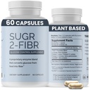 OPTIVIDA Sugr-2-Fibr - Premium Blood Sugar Support Supplement* (60 Count) - Sağlıklı Kan Şeker Seviyelerini Destekle * Glucose Metabolism to Fiber* - Gluten Free, Non GMO, Veggie Capsules.