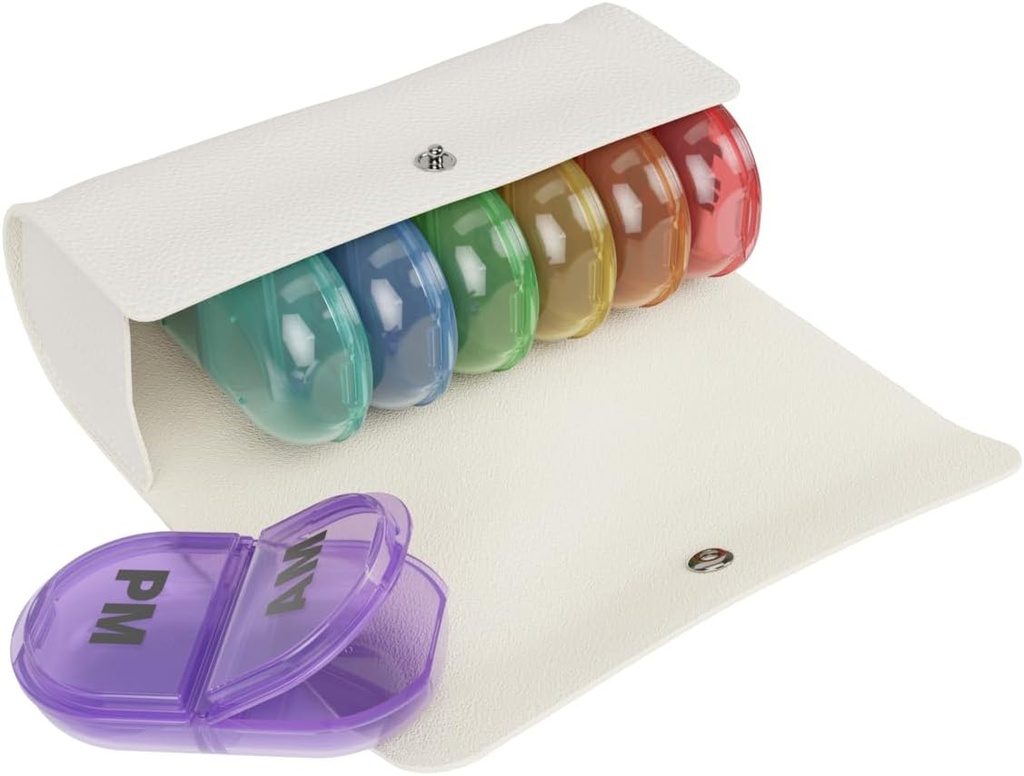 EZY DOSE Weekly (7-Day) AM/PM Pill Case, Medicine Planlayıcı, Vitamin Organizer, Pop-Out Karşılaştırmalar, 2 Times bir gün, Rainbow Lids, Cream Case içerir, Faraday Free/PM Pill Case, Medicine Planlayıcı, Vitamin Organizer, Pop-Out Karşılaştırmalar, 2 Times a Day, Rainbow Lids, 2 Times a Day, Eks