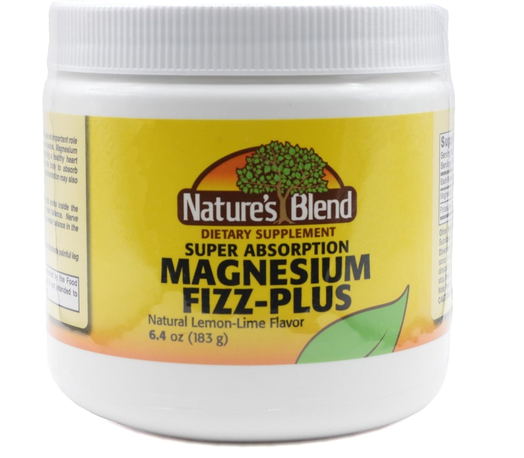 Nature's Blend Magnesium Fizz-Plus Lemon-Lime Flavor 6.4 oz Powder