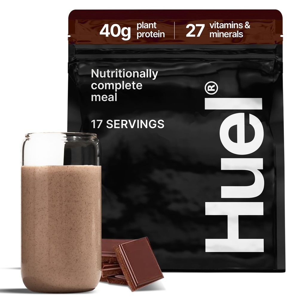 Huel Black Edition | Chocolate 40g Vegan protein Toz | Beslenmesel olarak Tamam Meal | 27 Vitamin ve Mineral, Gluten Free | 17 Hizmet