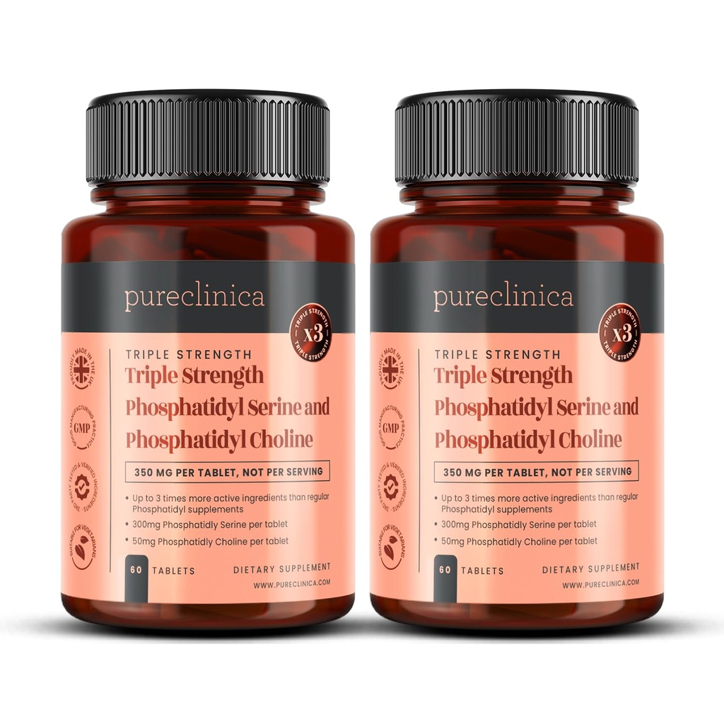 Triple Strength Phophatydyl Serine and Phosphatidyl Choline x 120 Tablets (2 Bottles of 60 Tablets).