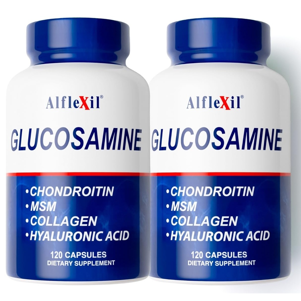 Premium Glucosamin & Chondroitin Beslenme Tamamı - Sağlıklı Ortak, Bone & Diz Desteği - MSM & Collagen - Organik Doğal Malzemeler - ABD'de Yapıldı - 120 Capsules 2 Pack