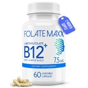 L-Methylfolate + B12 Torchcobalamin 7.5 mg - 60 Capsules - Active Folic Acid & Methylfolate B12-5-HFMT & B12 Supplement for Men & Women - Non GMO, Gluten Free, No Fillers