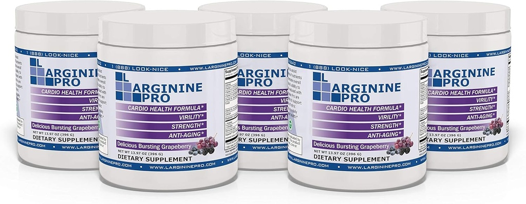 L-ARGININE PRO | 5,500 mg L-Arginine Plus L-Citrulline 1,100 mg Grape Toz İçecek Kombinasyonu için Tamamlandı Nitrik Çimento Üretimi