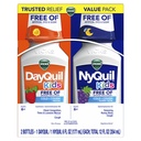 Vicks Kids DayQuil & NyQuil Cold & Cough Relief Liquid Co-Pack, Free of Yapay Dyes & Sugar, Multi-Symptom Relief of Cough, Sneezing, Runny Nose, Mucus, and Chest Congestion, for Ages 6+, 2x6oz