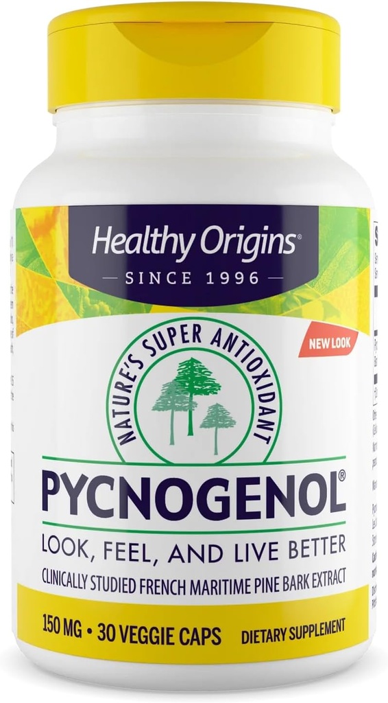 Sağlıklı Origins Pycnogenol 150 mg, Fransız Deniz Havvası, Doğalar Super Antioksi, Antioksi, Non-GMO, Vegan, 30 Veggie Capsules