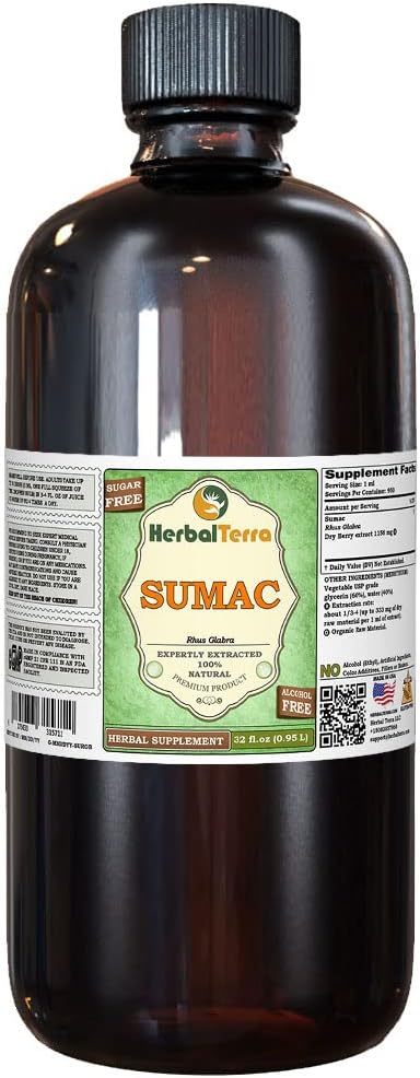 Suma (Pfaffia panulata) Glycerite, kuru Kökler Alkol Özgür Sıvı Ekstraksiyon (Brand Name: HerbalTerra, Proudly Made in USA) 32 fl.oz (0.95 l)
