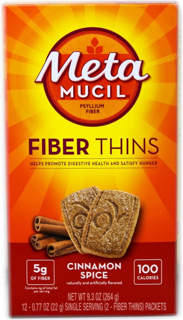 Metamucil Fiber İnces Cinnamon Spice 12 paketin 3 kutuları. 12 paketin her biri 2 fiber ince içerir