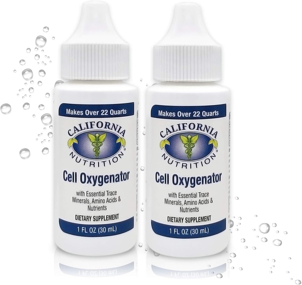 Hücre Oksijenatörü 1 Fl Oz Şişe (Pack of 2), Sıvı Oksijen Büyük Immune System için Günlük Beslenme Supplement, Trace Minerals ve Amino Asits for Athletes Sport