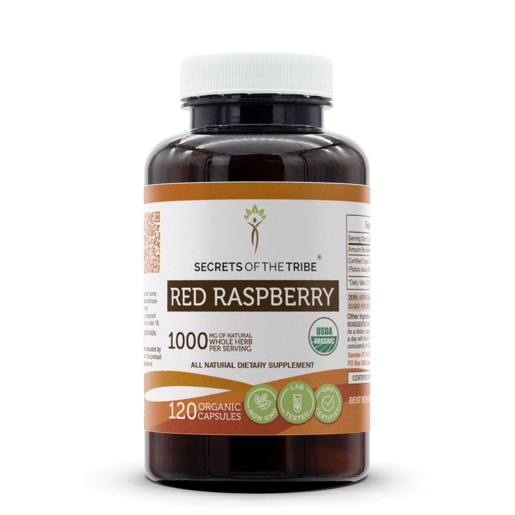 Tribe Red Raspberry USDA Organik Capsules'in Sırları | sertifikalı Organik Vejetaryen Capsules, Herbal Diyetsel Supplement | Rubus idaeus kıllı