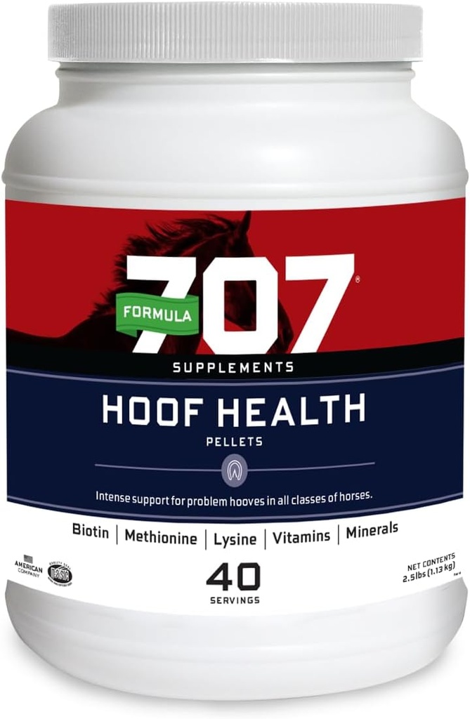 Formula 707 Hoof Health Equine Supplement, 2.5lb Jar - Biotin, Amino Asits ve Mineraller Sağlıklı At Hooves'i Geliştirmek ve Desteklemek için