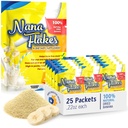 Nana Flakes% 100 Pure Banana Flakes Medical Food Toz - Diarrhea & Heart Burn için Yağ Intake & Natural Remedy - Protein ve Fiber Kaynağının Büyük Kaynağı (25 Single-Serve Packs)