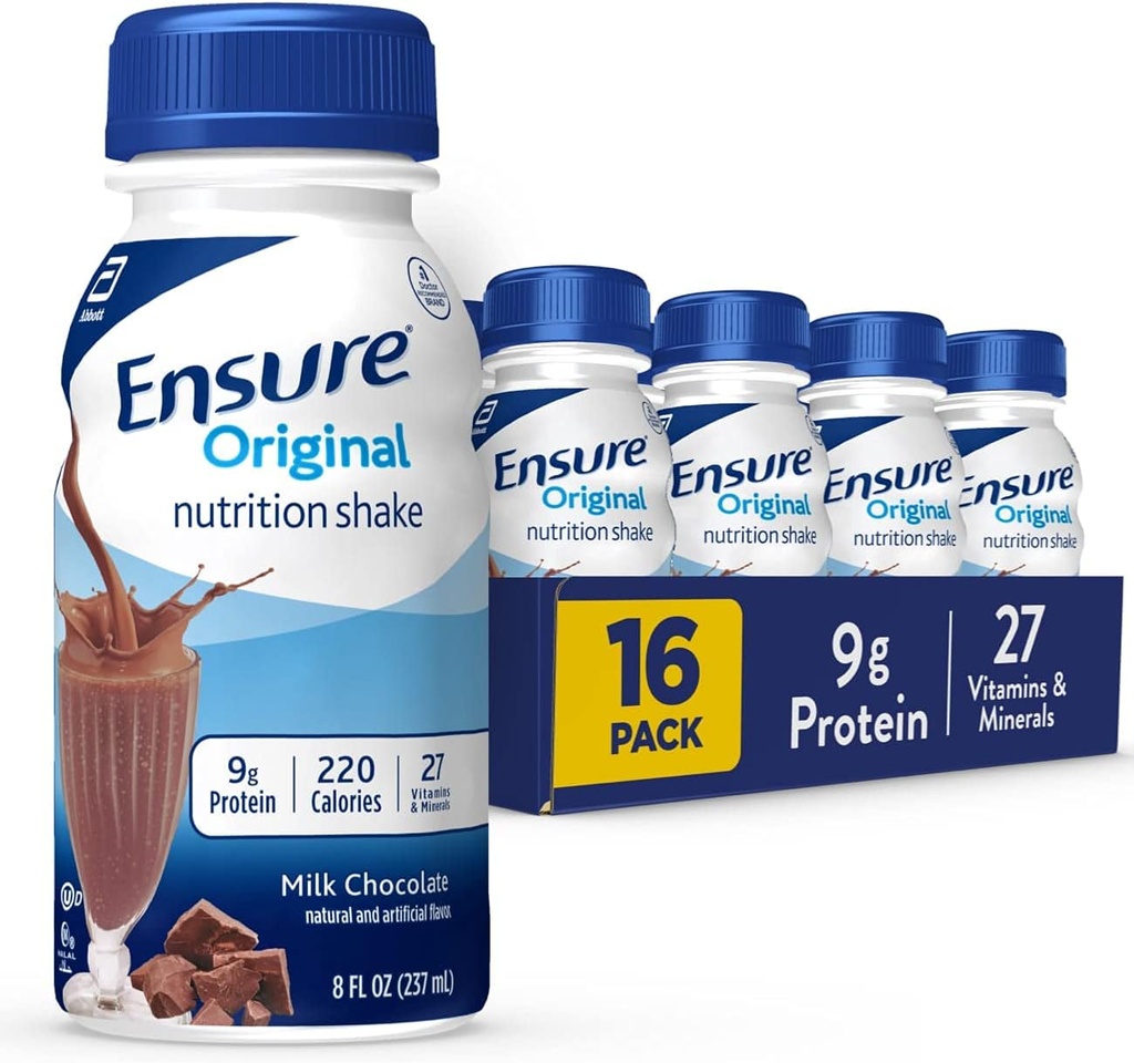 Orijinal Süt Çikolatası Beslenme Shake | Küçük Meal Makyaj Shake | İçmeye Hazır | 9g Protein, 27 Vitamin ve Mineral | 8 fl oz - 16 Pack