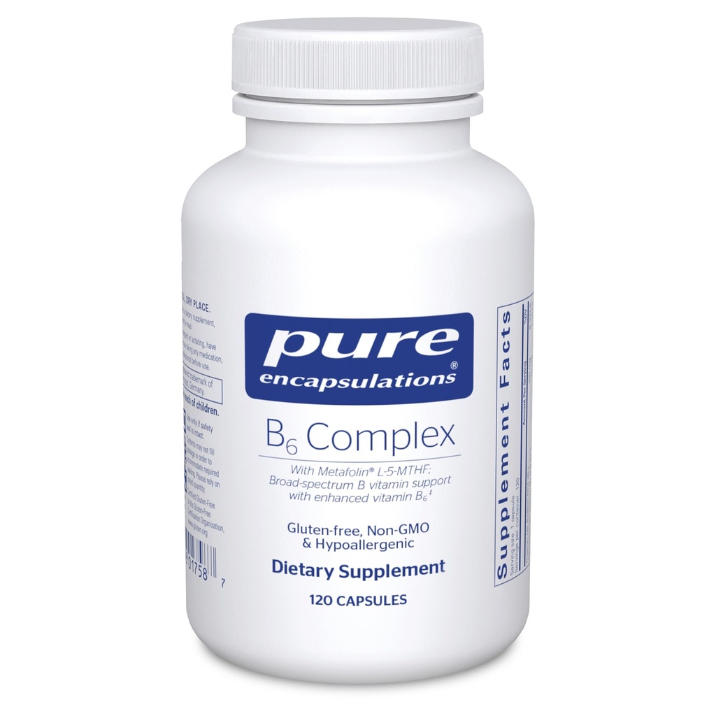 Pure Encapsulations B6 Kompleksi - Destekler Nervous System & Brain Health* - B Vitamini B6 - Non-GMO & Gluten Free - 120 Capsules