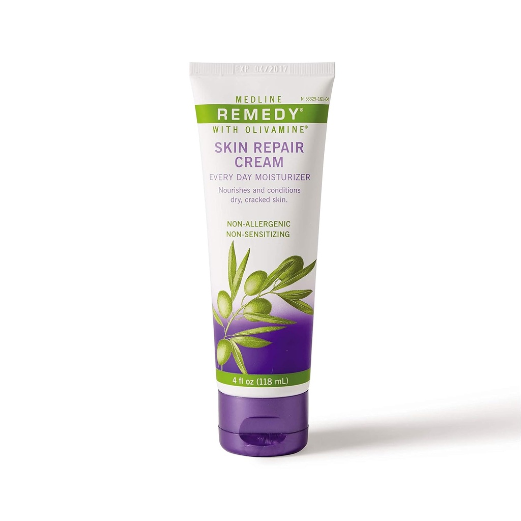 Medline Medline Remedy Skin Repair Cream Every Day Moisturizer with Olivamine, 4 Oz