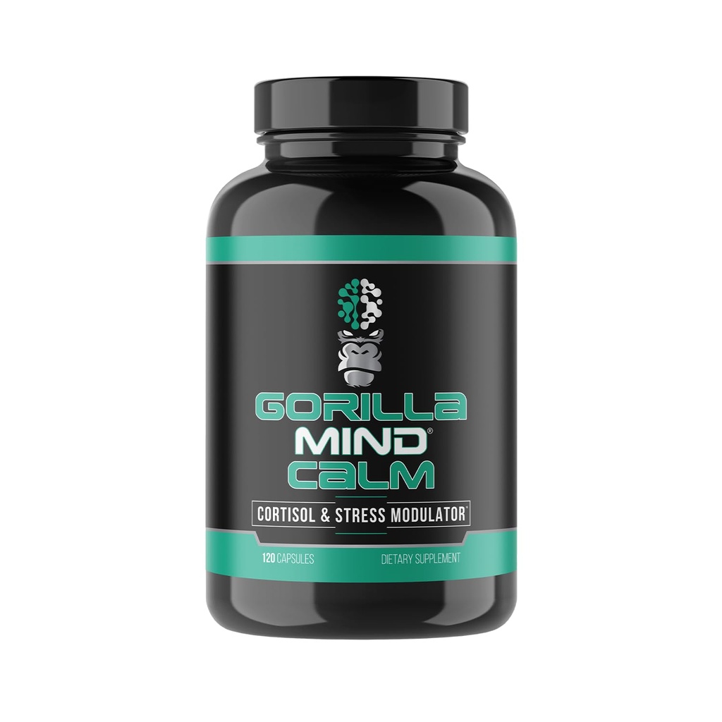 Gorilla Mind Calm (120 Capsules) - Potent Relaxation & Stress Reduction | Cortisol & Stress Modulator | Enhanced Recovery