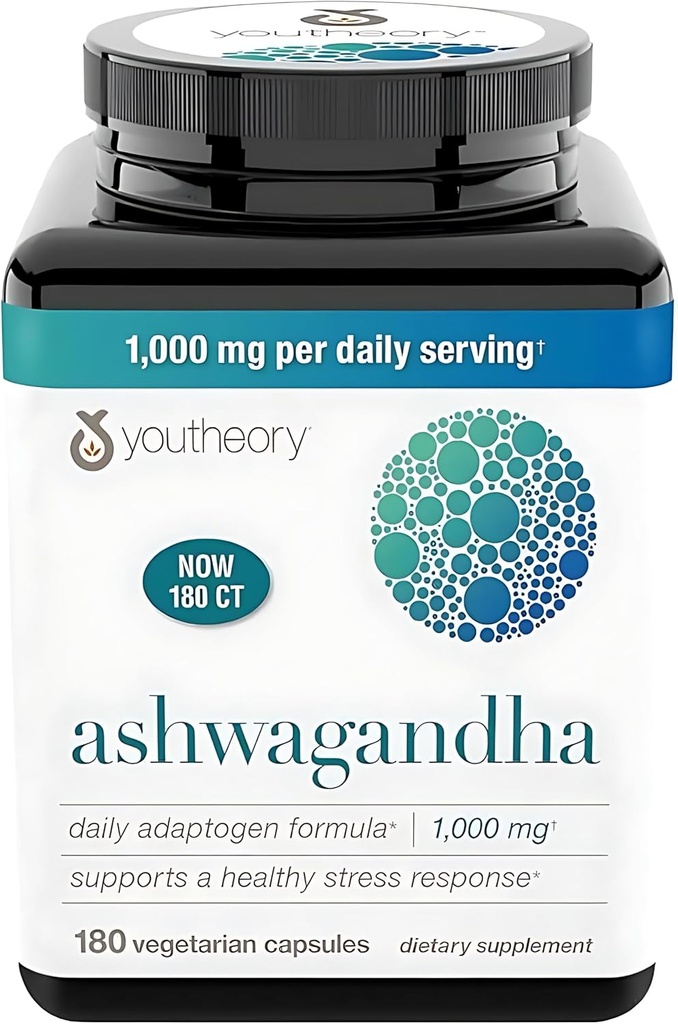 Genric Ashwagandha Supplement Organik KSM-66 Ashwagandha Vejetaryen Supplement 180 Capsules, Günlük Hizmette 1000 mg, Sağlıklı Stres Yönetimi Yanıtı Destekleyin, Clear