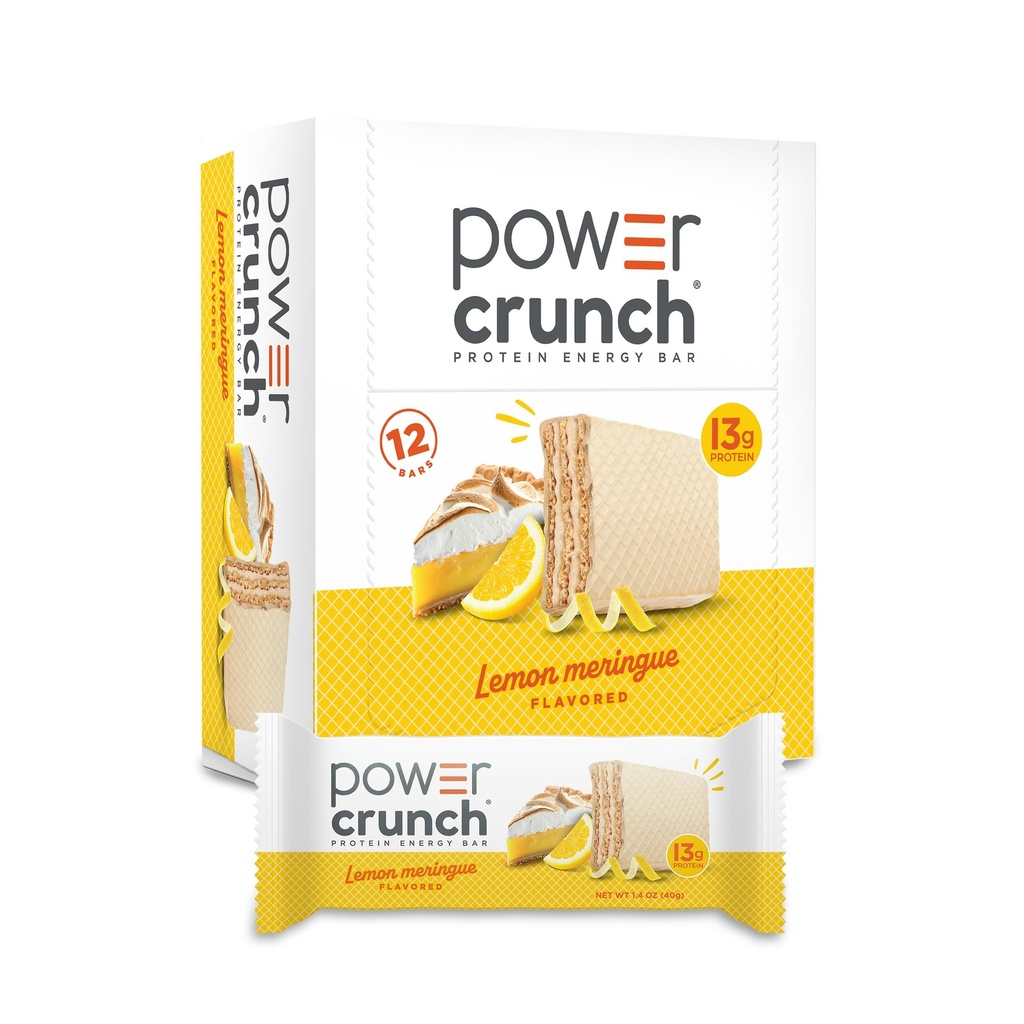 Power Crunch protein Wafer Bars, Yüksek Protein Snacks with Delicious Taste, Lemon Meringue, 1.4 Ounce (12 Count)