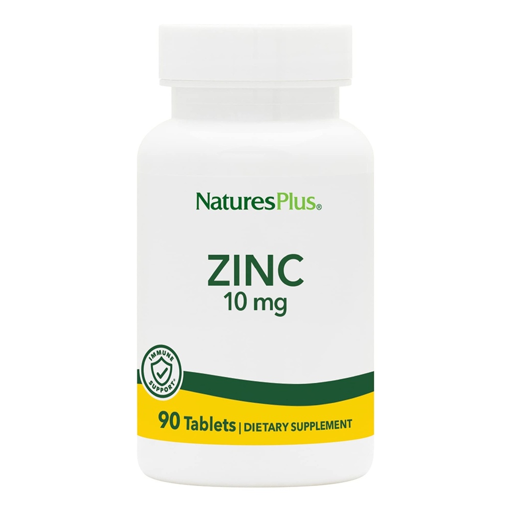 NaturesPlus çinko Tabletleri - 10 mg, 90 Vejetaryen Supplements - Hücresel Büyüme ve Onarım için Immune System Supplement - Sağlıklı Digestion, Metabolism & Vision - Gluten-Free - 90 Servisler