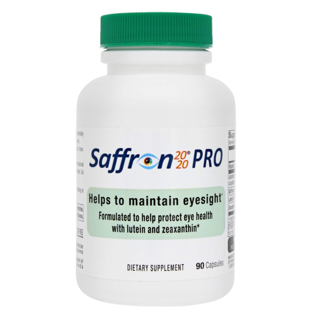 Saffron 2020-PRO Supplement with Saffron, Resveratrol, Zeaxanthin ve Lutein- 90 Vegetarian Capsules