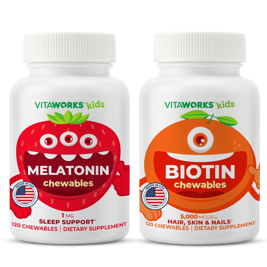 Çocuklar Melatonin 1 mg Chewables + Biotin 5000