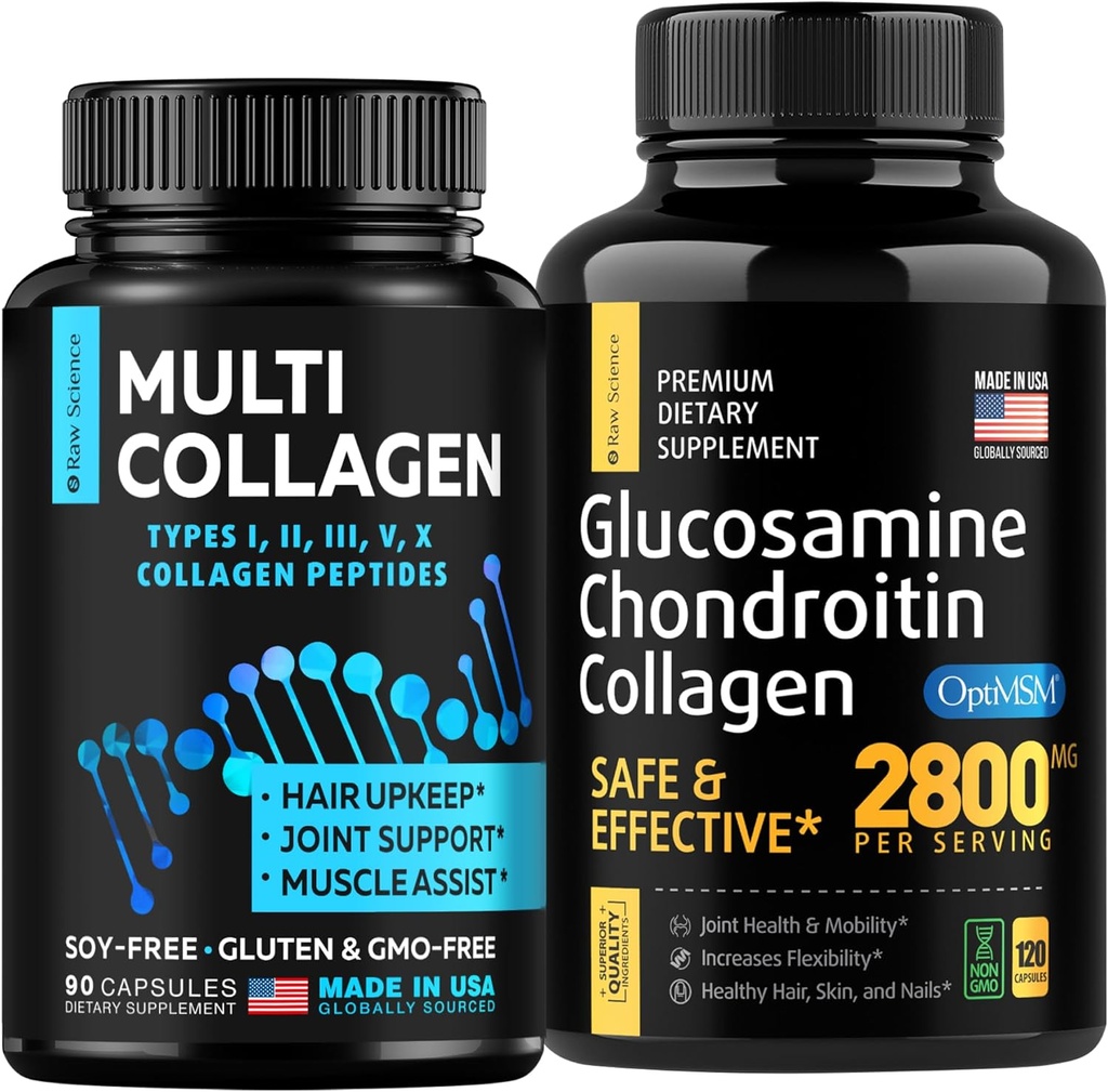 Bone & Ortak Destek, Sağlıklı Saç ve Çiçeği - Multi Collagen Capsules 90parator ve Glucosamine Capsules 120par