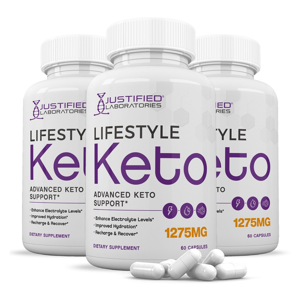 (3 Pack) Lifestyle Keto Pills 1275MG New & Geliştirilmiş Formula Contains Apple Cider Vinegar Ekstra Virgin Zeytinyağı Toz Yeşil Çay Broşür 180 Capsules