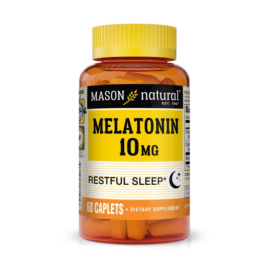 MASON NATURAL Melatonin 3 mg ile B6 & Food, Natural Sleep Aid, Supports Restful Sleep, 60 Tabletler