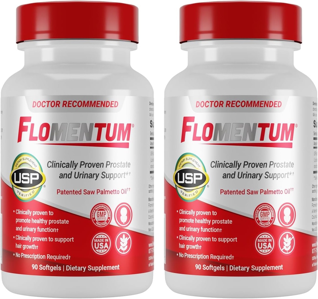 Flomentum® Saw Palmetto for Men Prostate Supplement | Prostate Support Supplement for Men's Health | USP TY - Sağlıklı Urinary Flow & Urinary Function - 320 mg Once Daily (180 Count)