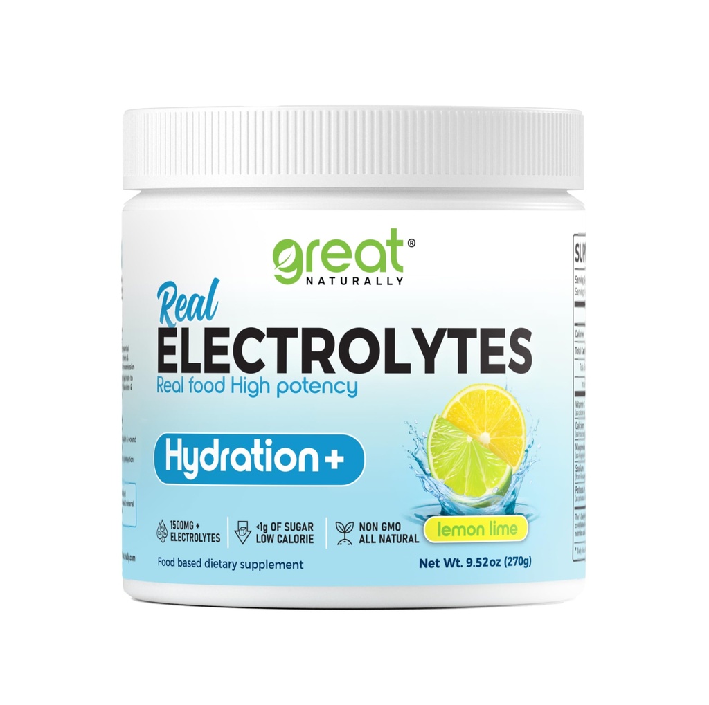 Elektrolytes Toz Hydration | Real Food High Potency | Lemon Lime 30 Servisler | Yüksek Potency Electrolyte Toz | Hydration Drink Mix | Electrolyte Supplement with P properties Magnezyumba