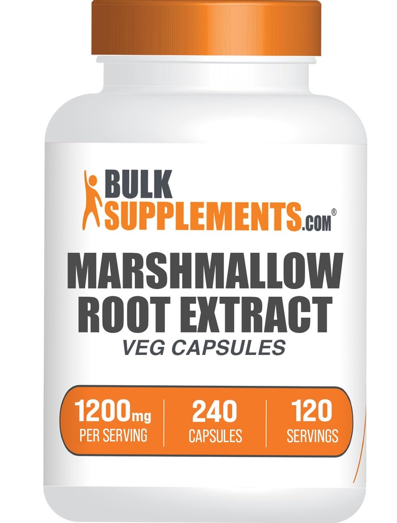 BulkSupplements.com Marshmallow Root Extract Capsules - Herbal Supplement, Marhmallow Root 1200 mg - Gluten Free, 2 Capsules per Service, 240 (Kap 1)