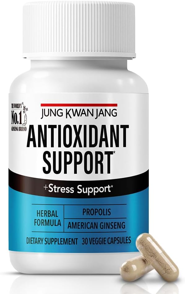 JungKwanJang Antioksit Desteği - Propolis ile Immunity ve Enerji (229 mg) ve Amerikan BTC (143 mg), Erkekler ve Kadınlar için 30 Capsules