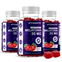 Vitamatic Sugar Free Melatonin 30mg per Gummy - 60 Hizmet - 60 Vejetaryen Gummies - Non-Habit Form Supplement (60 Count (Pack of 3))