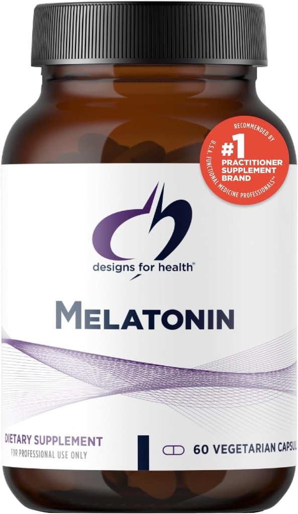 Sağlık Melatonin 3 mg için tasarımlar - Yetişkinler için - Vegetarian + Non-GMO (60 Capsules)