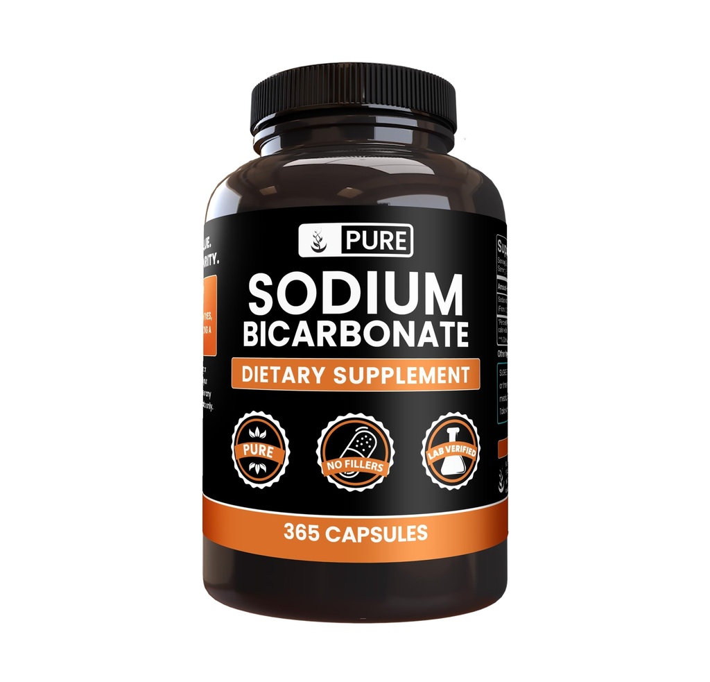 Pure Original Ingredients Sodium Bicarbonate (365 Capsules) No Magnesium Or Rice Fillers, Always Pure, Lab Verified