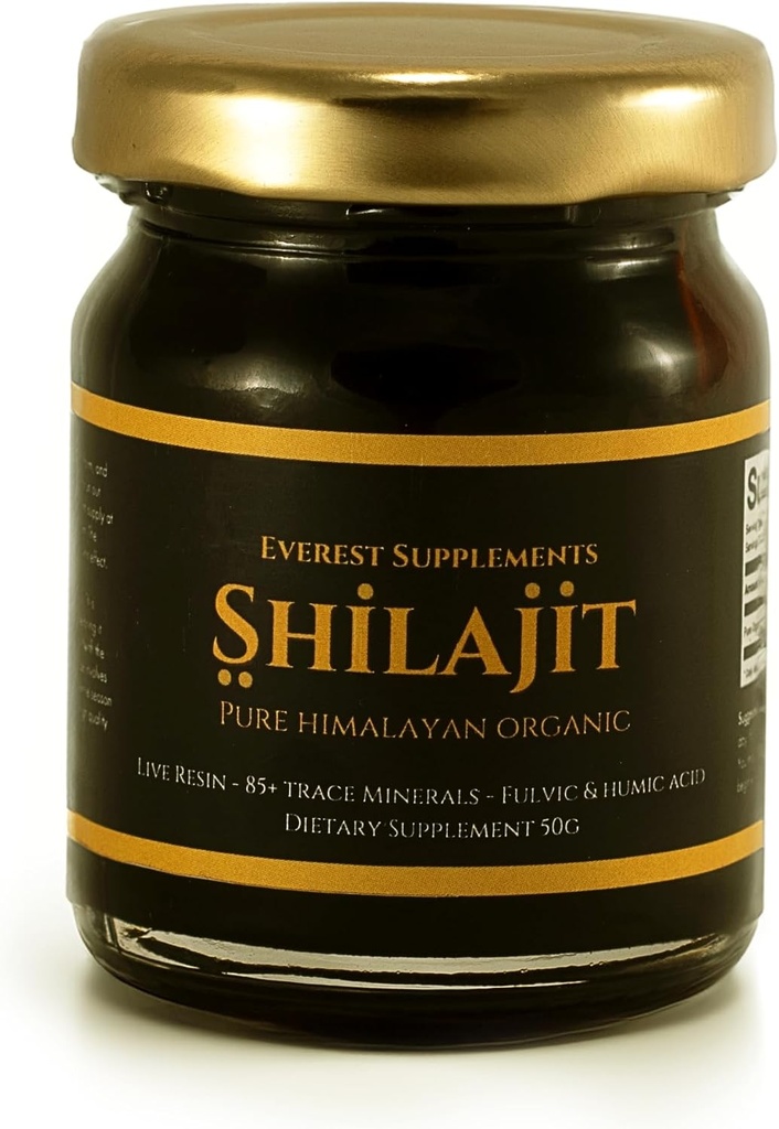 Shilajit Pure Himalayan Organik Shilajit Giyim - Erkekler için Shilajit - Altın Sınıf 500 mg Maksimum Potency - 85 Trace Minerals & Fulvic and Humic Acid for Energy Immune Support, 30 Grams (50 Grams)