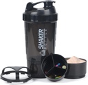 Protein Shaker Şişe,16 oz Shake Cup for Protein Toz with Storage,Sports Water Şişe,Non Slip 3 Katman Twist Off 3oz Cups with Pill Tray Leak Pro Shake Şişes for Protein Mixes